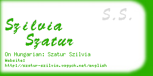 szilvia szatur business card